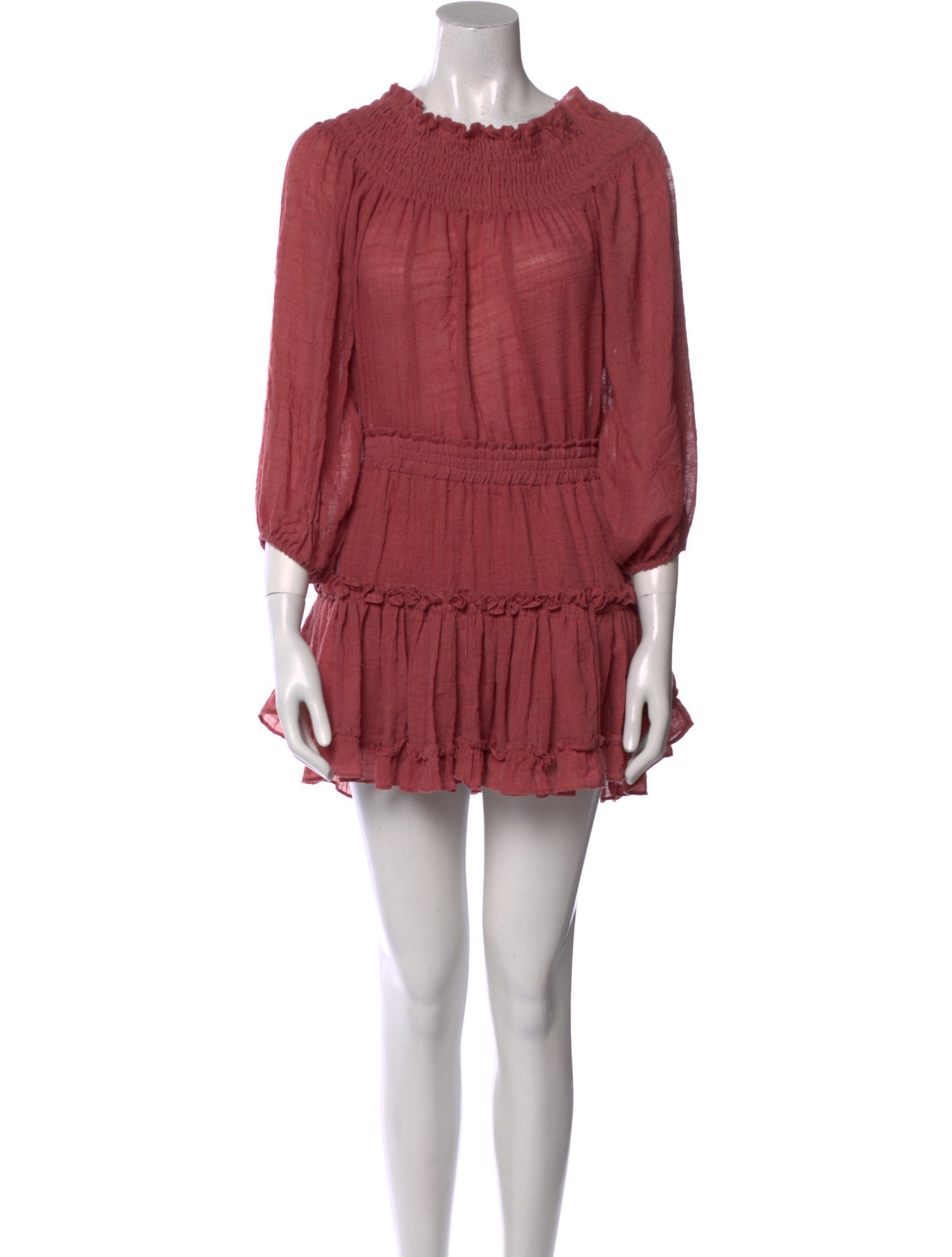 MISA Los Angeles Crew Neck Mini Dress